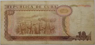 Cuba 10 Pesos, 1991 reverse