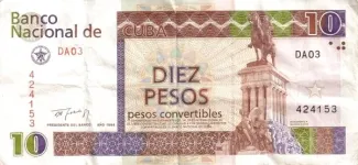 Cuba 10 Pesos, 1994 obverse