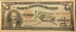Cuba 1 Peso, 1953 P-86 obverse