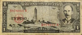 Cuba 1 Peso, 1956-1958 obverse