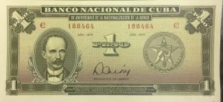 Cuba 1 Peso, 1975 P-106 obverse