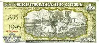 Cuba 1 Peso, 1995 P-114 reverse