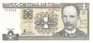 Cuba 1 Peso, 2001-2005 obverse