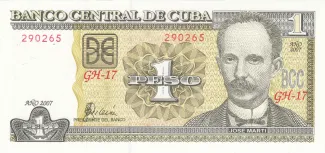 Cuba 1 Peso, 2006-2017 obverse