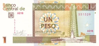 Cuba 1 Peso, 2006-2017 obverse