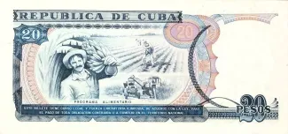 Cuba 20 Pesos, 1991 reverse