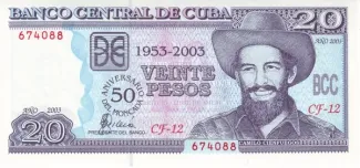 Cuba 20 Pesos, 2003 P-126 obverse