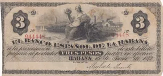 Cuba 3 Pesos, 1883 image
