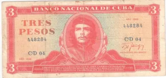 Cuba 3 Pesos, 1983-1989 obverse