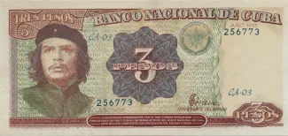 Cuba 3 Pesos, 1995 obverse