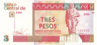 Cuba 3 Pesos, 2006-2017 obverse