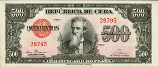 Cuba 500 Pesos, 1944-1947 obverse
