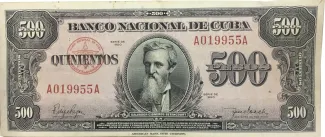 Cuba 500 Pesos, 1950 obverse