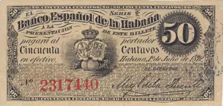 Cuba 50 Centavos, 1876 image