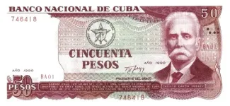 Cuba 50 Pesos, 1990 obverse