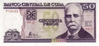 Cuba 50 Pesos, 1998-2001 obverse