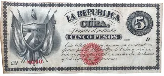 Cuba 5 Pesos, 1869 image