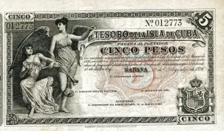 Cuba 5 Pesos, 1891 image