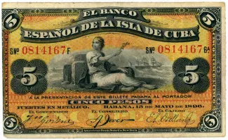 Cuba 5 Pesos, 1897 image