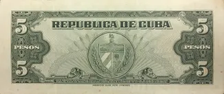 Cuba 5 Pesos, 1960 reverse