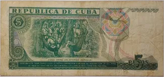Cuba 5 Pesos, 1991 reverse