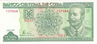 Cuba 5 Pesos, 1997-2020 obverse