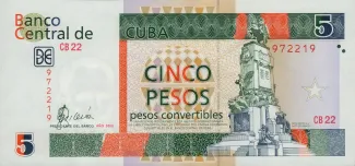 Cuba 5 Pesos, 2004-2005 obverse