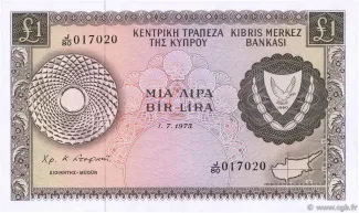 Cyprus 1 Pound, 1966-1978 obverse