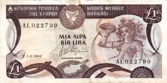 Cyprus 1 Pound, 1987-1996 obverse