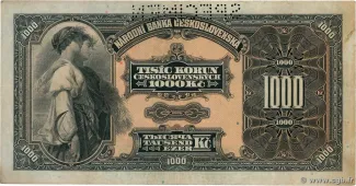 Czechoslovakia 1.000 Korun, 1932 reverse