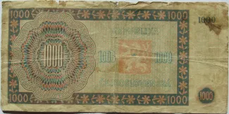 Czechoslovakia 1.000 Korun, 1945 reverse