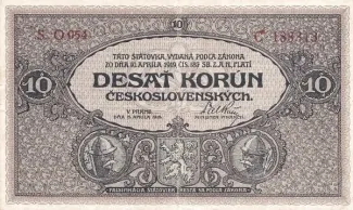 Czechoslovakia 10 Korun 1919, 1919 obverse