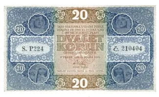 Czechoslovakia 20 Korun 1919, 1919 obverse