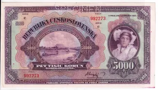 Czechoslovakia 5.000 Korun, 1920 obverse