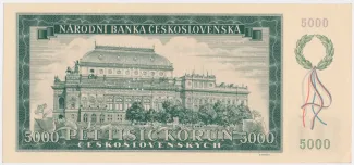 Czechoslovakia 5,000 Kroner, 1945 P-75 reverse