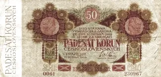 Czechoslovakia 50 Korun, 1919 obverse
