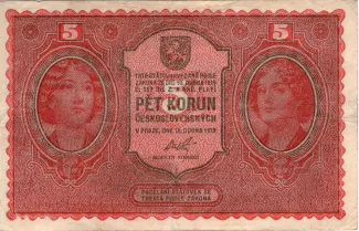 Czechoslovakia 5 Korun, 1919 obverse