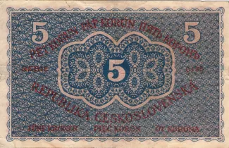 Czechoslovakia 5 Korun, 1919 reverse