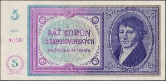 Czechoslovakia 5 Korun, 1938 obverse