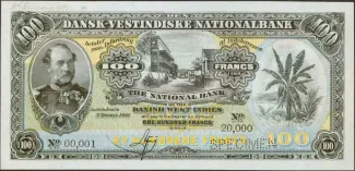 Danish West Indies 100 Francs, 1905