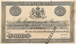 Danish West Indies 15 Dollars, 1836 obverse