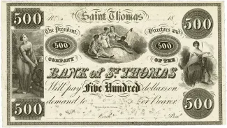 Danish West Indies 500 Dollars, 1837