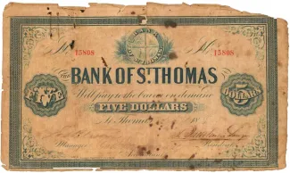 Danish West Indies 5 Dollars, 1878