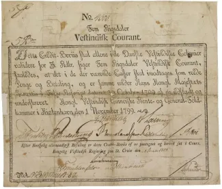 Danish West Indies 5 Rigsdaler Vestindisk Courant, 1799