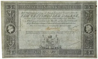 Danish West Indies 5 Vestindiske Dalere / 5 Dollars, 1879-1898
