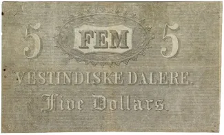 Danish West Indies 5 Vestindiske Dalere / 5 Dollars, 1879-1898 reverse
