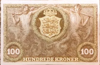 Denmark 100 Kroner, 1938-1943 reverse