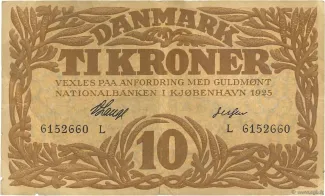 Denmark 10 Kroner, 1913-1928 obverse