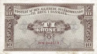 Denmark 10 Kroner, 1945 obverse