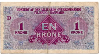 Denmark 1 Kroner, 1945 obverse